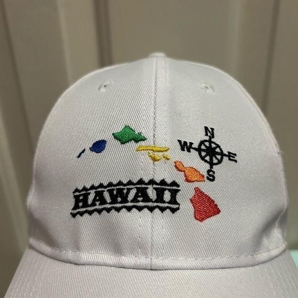 Surfware Hawaiian Classic Hawaii Islands White Snapback Hat Cap - Picture 3 of 8